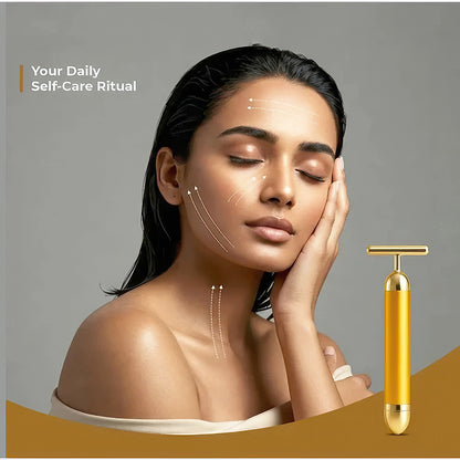 24K Gold Energy Beauty Bar Electric Facial Massage Roller