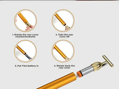 24K Gold Energy Beauty Bar Electric Facial Massage Roller